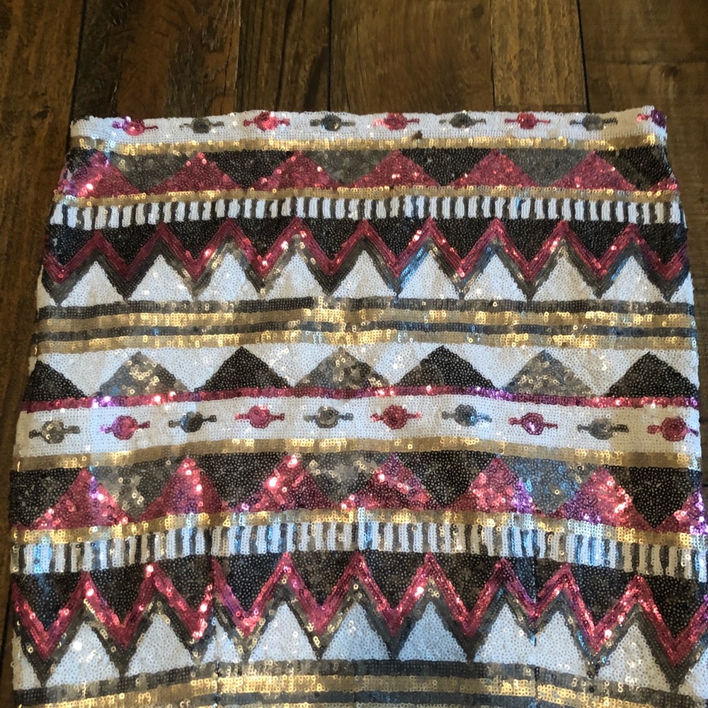 Sequined mini skirt